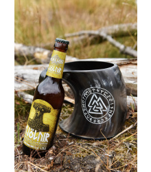 Bierkrug aus Horn - Valknut