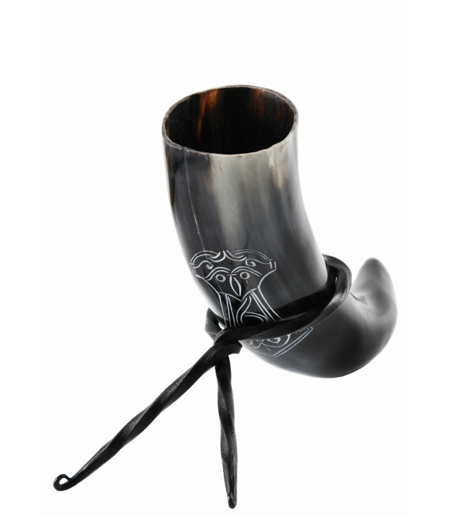 Trinkhorn mit Ständer - Mjölnir, Hammer des Thor