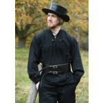Mittelalter Hut mit breiter Krempe, Pestarzt Hut aus Leder, schwarz