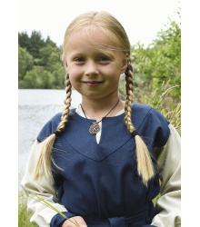Kinder-Wikingerkleid Solveig, blau/natur