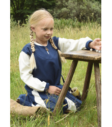 Kinder-Wikingerkleid Solveig, blau/natur