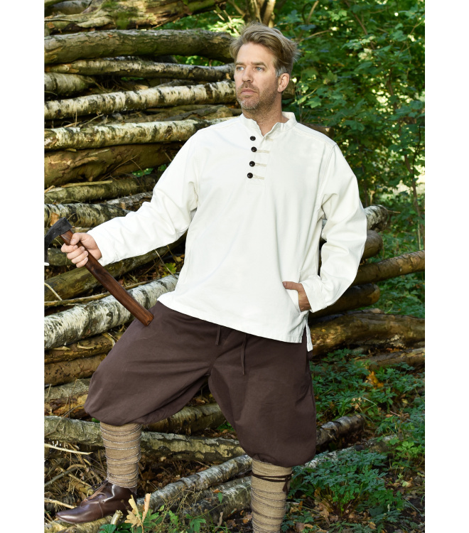 Festes Mittelalter-Schlupf-Hemd Wille, natur