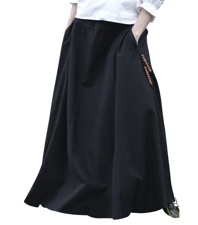 Mittelalterlicher Rock, weit ausgestellt, schwarz