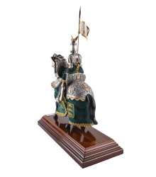 Miniatur Ritter auf Pferd, Drachenhelm, grün, Marto