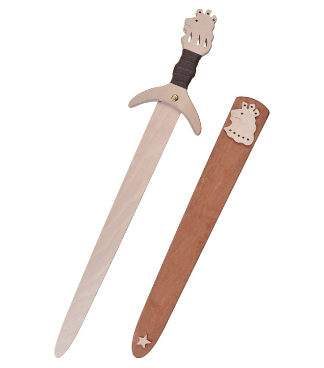 Kinder Ritterschwert Löwenstein aus Holz, mit Scheide Länge 45 cm