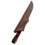 Bushcraft Messer mit Nussbaumgriff und Lederscheide, BeaverCraft