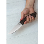 Bushcraft Messer mit Nussbaumgriff und Lederscheide, BeaverCraft