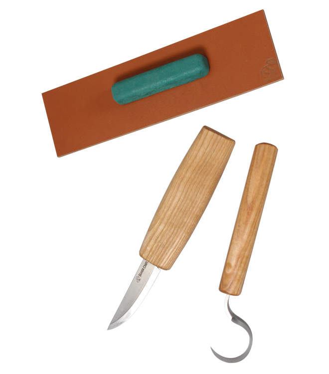 Löffel-Schnitzwerkzeug-Set (2 Messer + Zubehör), BeaverCraft