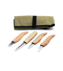 Basic Set mit 4 Messern (4 Messer in der Rolle), BeaverCraft