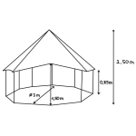 Hexagonal 85 - Ø 3 Meter natur