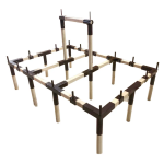 Rahmen: Ritterzelt 4x6 mit Holzmittelmasten und Vordachstangen
