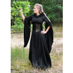 Mittelalter Kleid Isra mit Trompetenärmeln, schwarz