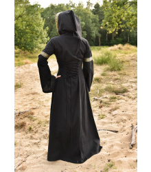 Mittelalterkleid Eleanor mit Kapuze, schwarz