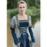 Mittelalterkleid Eleanor, blau/blaugrau