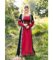 Mittelalterkleid Eleanor, rot/schwarz