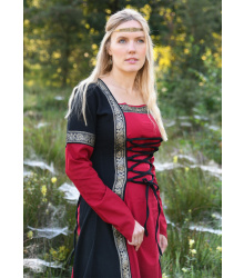 Mittelalterkleid Eleanor, rot/schwarz