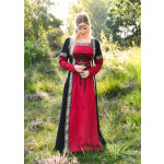 Mittelalterkleid Eleanor, rot/schwarz