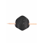 Kleine Haarspange aus Leder mit Knotenmuster & Holzstift