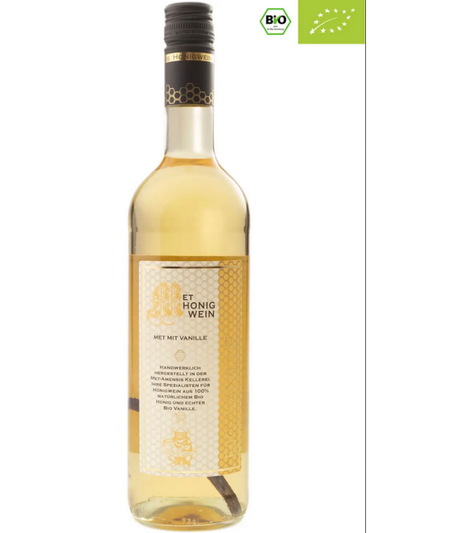 BIO Vanillemet - Honigwein mit echter Bio Vanilleschote, 11% vol., 6 Flaschen | 750 ml