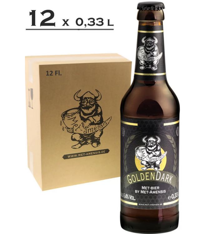 Metbier - Honigbier "GoldenDark", alc. 6,4% vol., 330 ml Flasche | 12er Karton