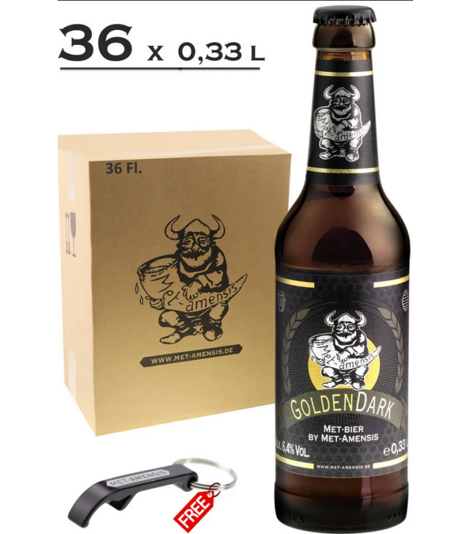 Metbier - Honigbier "GoldenDark", alc. 6,4% vol., 330 ml Flasche | 36er Karton