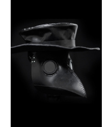 Pestdoktor Set - Maske und Hut aus Leder