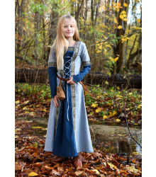 Kinder Mittelalterkleid Eleanor, langarm, blau