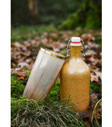 Trinkbecher aus Horn mit Messingrand, ohne Henkel