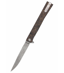 Taschenmesser Solstice, Damast, bronzefarben, Ocaso Knives