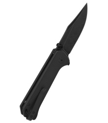 Taschenmesser QSP Grebe Button Lock, G10 Griff, schwarz