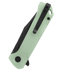 Taschenmesser QSP Grebe Button Lock G10 Griff, Jade