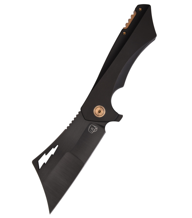 Taschenmesser Nemley Cleaver, Exclusive, Black PVD, Gold Ano