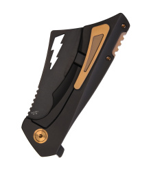 Taschenmesser Nemley Cleaver, Exclusive, Black PVD, Gold Ano