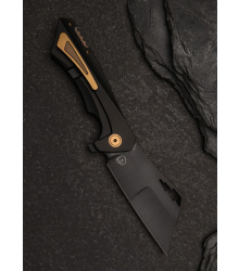 Taschenmesser Nemley Cleaver, Exclusive, Black PVD, Gold Ano