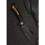 Taschenmesser Nemley Cleaver, Exclusive, Black PVD, Gold Ano