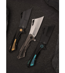 Taschenmesser Nemley Cleaver, Exclusive, Black PVD, Blue Ano