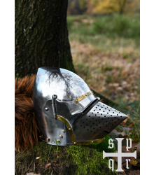 Hundsgugel, Mittelalter-Helm, ca. 1370, 1,6 mm Stahl