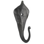 Geschmiedeter Wandhaken mit Blatt, ca. 9 cm hoch