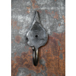 Geschmiedeter Wandhaken mit Blatt, ca. 11 cm hoch