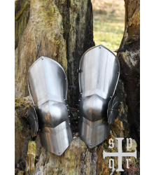 Gotischer Knie- und Oberschenkelschutz, 1,6 mm Stahl, Paar