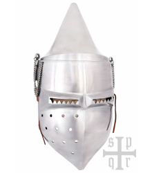 Beckenhaube mit Klappvisier und spitzer Kalotte,...