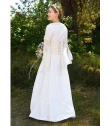 Mittelalter Hochzeitskleid mit Korsage, Brautkleid Fine, weiß/natur, Gr. M