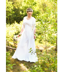Mittelalter Hochzeitskleid mit Korsage, Brautkleid Fine, weiß/natur, Gr. M