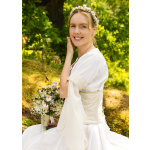 Mittelalter Hochzeitskleid mit Korsage, Brautkleid Fine, weiß/natur, Gr. M