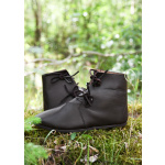 Schnürschuhe, dunkelbraun, halbhoch, seitlich geschnürt