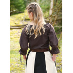 Mittelalter Bluse Birga mit 3/4 Arm, braun, Gr. L