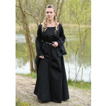 Mittelalter-Unterkleid Burglinde mit Trompetenärmeln, schwarz, Gr. L