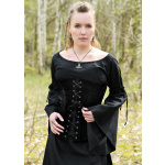 Mittelalter-Unterkleid Burglinde mit Trompetenärmeln, schwarz, Gr. L