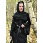 Mittelalter-Unterkleid Burglinde mit Trompetenärmeln, schwarz, Gr. L