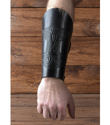 Armstulpe mit geprägtem Thorshammer, schwarz
